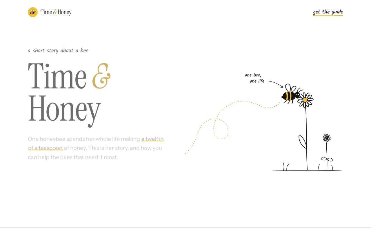 Time & Honey: the homepage